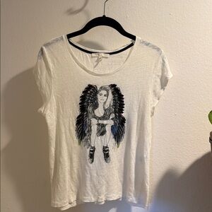 Maje White Angel Wing Graphic Tee